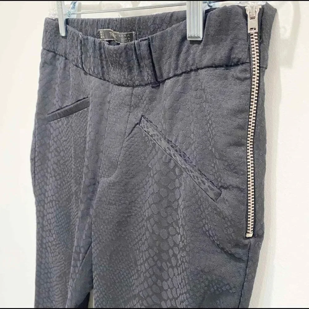 ZARA TRAFALUC womens black‎ skinny pants Sz Sm Snake Print Grunge Dark Feminine - Picture 6 of 6